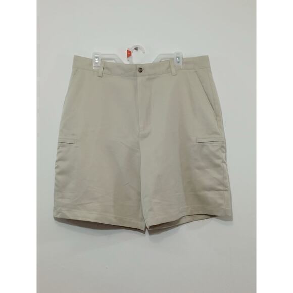Izod Men's Shorts Golf Swing Flex Stretch UPF 50 Cargo Beige Size 36 - Picture 2 of 13